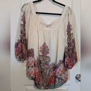Cato Bohemian Style Women's Top On/Off Shoulder Plus Size 22/24W